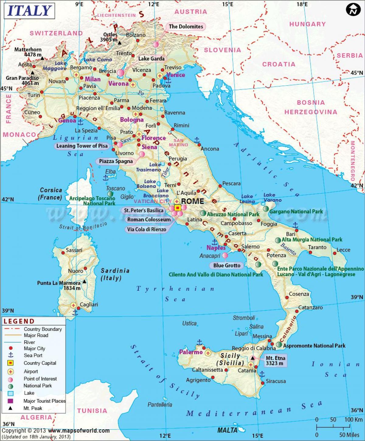 kaart van milaan en omgeving