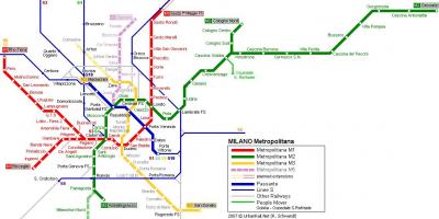 Milaan metro kaart 2016