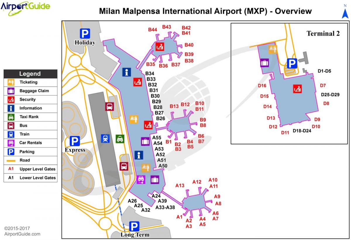 milano malpensa airport kaart