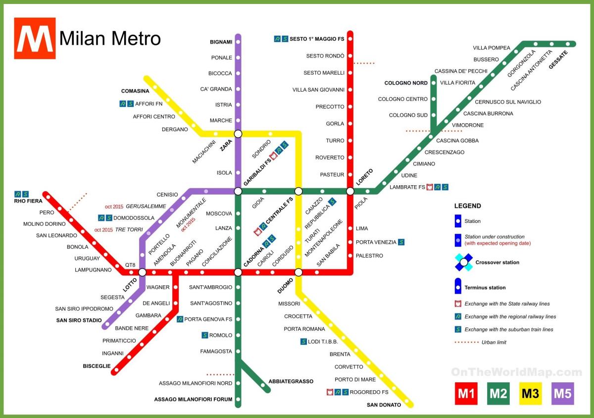 metrostation milano kaart
