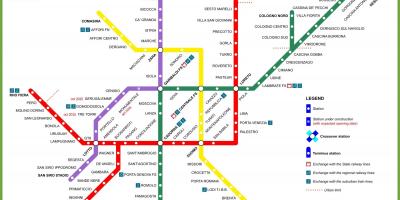 Metrostation milano kaart